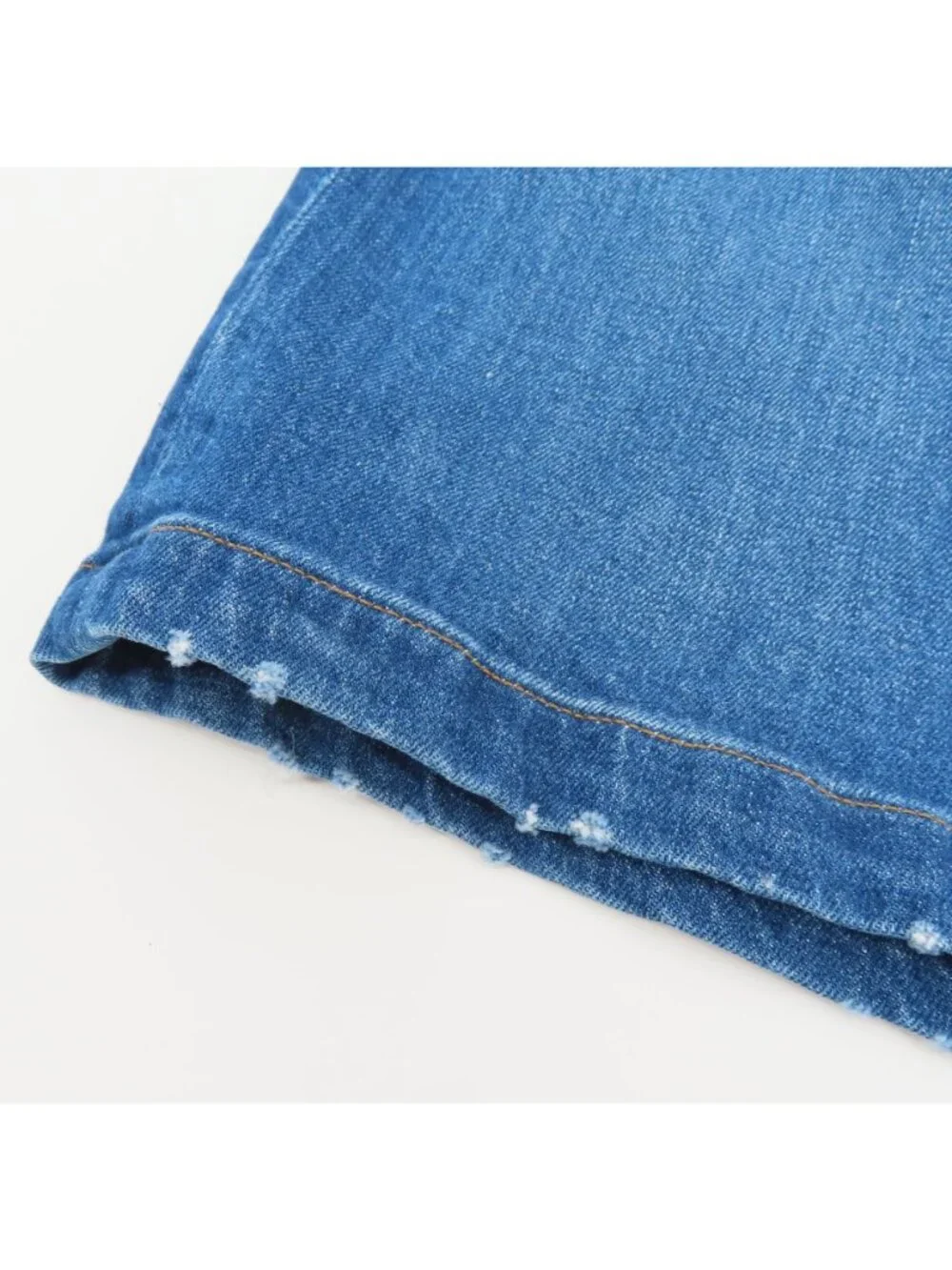 J Crew Women 32 Blue Jean Button Fly Skirt Whiskered Denim Pockets Cotton NEW